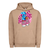 Pigment Burro cancer ribbon pink converse and flowers Urban Hoodie - AdoDesignShop