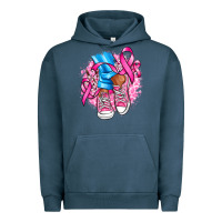Pigment Midnight Navy cancer ribbon pink converse and flowers Urban Hoodie - AdoDesignShop