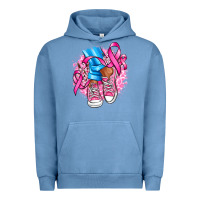 Pigment Pebble Blue cancer ribbon pink converse and flowers Urban Hoodie - AdoDesignShop