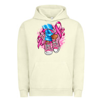 Pigment Pistachio cancer ribbon pink converse and flowers Urban Hoodie - AdoDesignShop