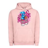 Pigment Salmon cancer ribbon pink converse and flowers Urban Hoodie - AdoDesignShop