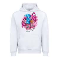White cancer ribbon pink converse and flowers Urban Hoodie - AdoDesignShop