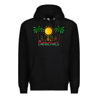 Black aloha beaches Premium Hoodie - CowhideDigitalArt