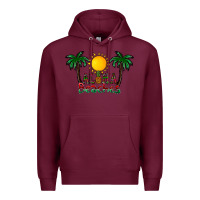 Burgundy aloha beaches Premium Hoodie - CowhideDigitalArt