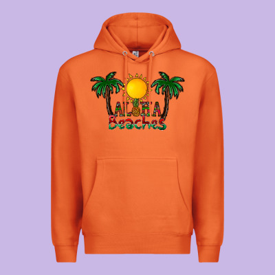 Aloha Beaches Premium Hoodie Designed By Cowhidedigitalart