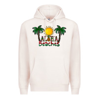 Pale Pink aloha beaches Premium Hoodie - CowhideDigitalArt