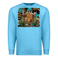 Ocean Blue western cow Premium Sweatshirt - RanaPortraitStore