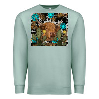 Seafoam western cow Premium Sweatshirt - RanaPortraitStore