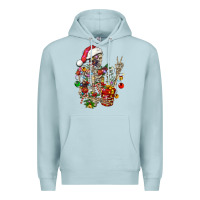 Blue Mist Christmas lights and skeleton Premium Hoodie - FaDigitalArtStudio