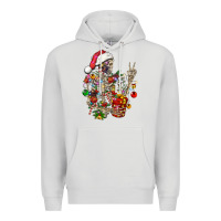 Dove Grey Christmas lights and skeleton Premium Hoodie - FaDigitalArtStudio