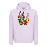 Lilac Christmas lights and skeleton Premium Hoodie - FaDigitalArtStudio