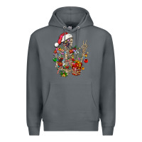 Rock Christmas lights and skeleton Premium Hoodie - FaDigitalArtStudio