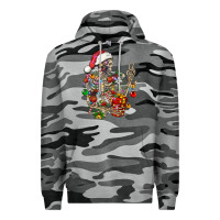 Slate Camo Christmas lights and skeleton Premium Hoodie - FaDigitalArtStudio