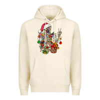 Tofu Christmas lights and skeleton Premium Hoodie - FaDigitalArtStudio