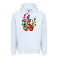 White Christmas lights and skeleton Premium Hoodie - FaDigitalArtStudio