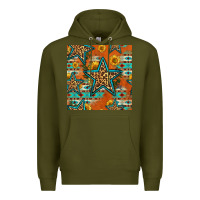 Army Green western stars seamless pattern Premium Hoodie - HRA Design Shop