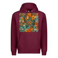 Burgundy western stars seamless pattern Premium Hoodie - HRA Design Shop
