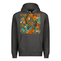 Charcoal Heather western stars seamless pattern Premium Hoodie - HRA Design Shop