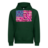 Forest Green american flag and  cancer ribbon pattern Urban Hoodie - AdoDesignShop