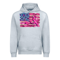 Heather Grey american flag and  cancer ribbon pattern Urban Hoodie - AdoDesignShop