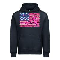 Navy american flag and  cancer ribbon pattern Urban Hoodie - AdoDesignShop