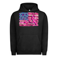 Pigment Black american flag and  cancer ribbon pattern Urban Hoodie - AdoDesignShop