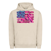 Pigment French Oak american flag and  cancer ribbon pattern Urban Hoodie - AdoDesignShop
