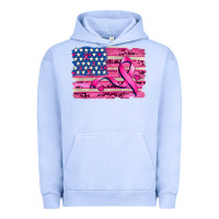 Pigment Grape Ice american flag and  cancer ribbon pattern Urban Hoodie - AdoDesignShop