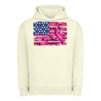 Pigment Pistachio american flag and  cancer ribbon pattern Urban Hoodie - AdoDesignShop