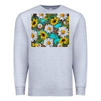 Heather Grey western daisy and sunflower Premium Sweatshirt - RanaPortraitStore