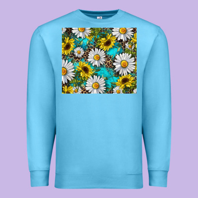 Premium Sweatshirt western daisy and sunflower