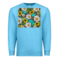 Ocean Blue western daisy and sunflower Premium Sweatshirt - RanaPortraitStore