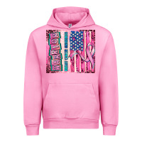 Fuchsia Pink warrior breast cancer and american flag Urban Hoodie - AdoDesignShop