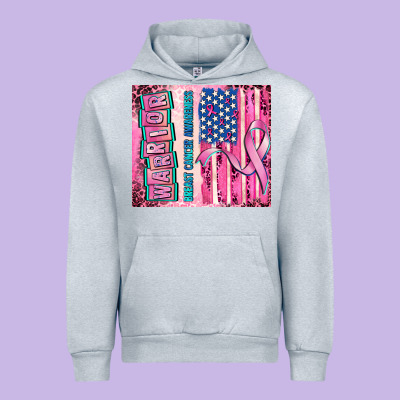 Warrior Breast Cancer And American Flag Urban Hoodie Designed By Adodesignshop
