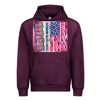 Mauve Wine warrior breast cancer and american flag Urban Hoodie - AdoDesignShop