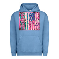 Pigment Pebble Blue warrior breast cancer and american flag Urban Hoodie - AdoDesignShop