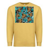 Antique Gold western aztec highland cow Premium Sweatshirt - RanaPortraitStore