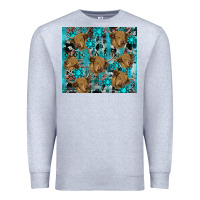 Heather Grey western aztec highland cow Premium Sweatshirt - RanaPortraitStore