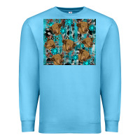 Ocean Blue western aztec highland cow Premium Sweatshirt - RanaPortraitStore