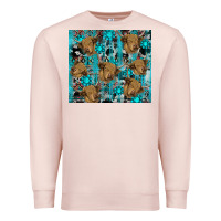 Pale Pink western aztec highland cow Premium Sweatshirt - RanaPortraitStore