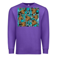 Purple western aztec highland cow Premium Sweatshirt - RanaPortraitStore