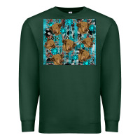 Sports Green western aztec highland cow Premium Sweatshirt - RanaPortraitStore