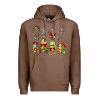 Chestnut christmas skeleton coffee cups Premium Hoodie - FaDigitalArtStudio