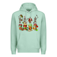 Seafoam christmas skeleton coffee cups Premium Hoodie - FaDigitalArtStudio