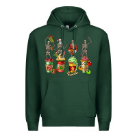 Sports Green christmas skeleton coffee cups Premium Hoodie - FaDigitalArtStudio