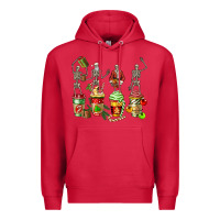 Cardinal christmas skeleton coffee cups Premium Hoodie - FaDigitalArtStudio