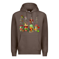 Coffee christmas skeleton coffee cups Premium Hoodie - FaDigitalArtStudio