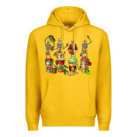 Lemon christmas skeleton coffee cups Premium Hoodie - FaDigitalArtStudio