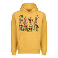 Mustard christmas skeleton coffee cups Premium Hoodie - FaDigitalArtStudio