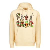 Pina Colada christmas skeleton coffee cups Premium Hoodie - FaDigitalArtStudio